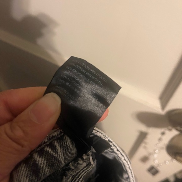 Free People Gray Black Acid Wash Denim Midi Skirt - Picture 6 of 10